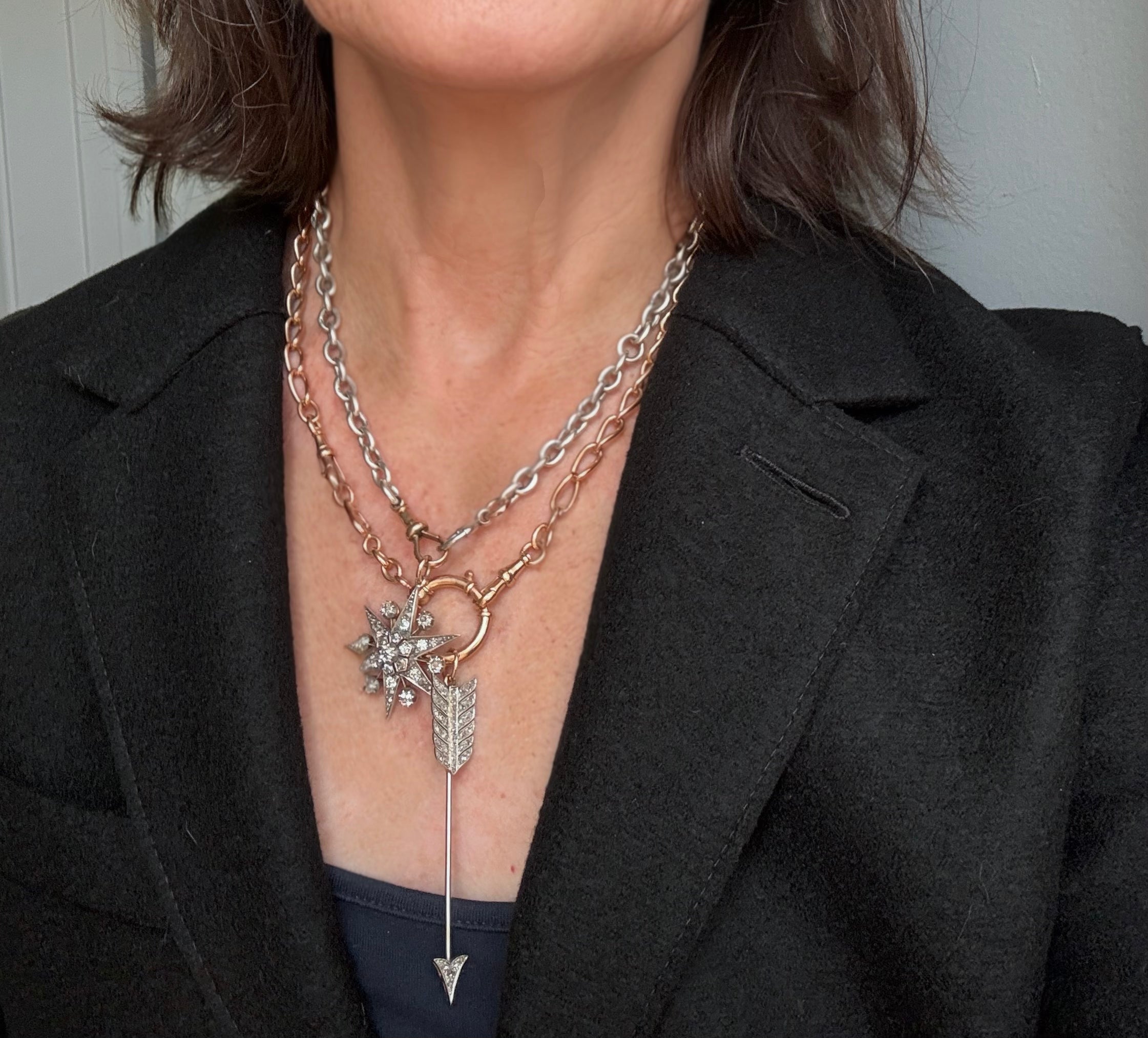 Antique Diamond Arrow Pendant