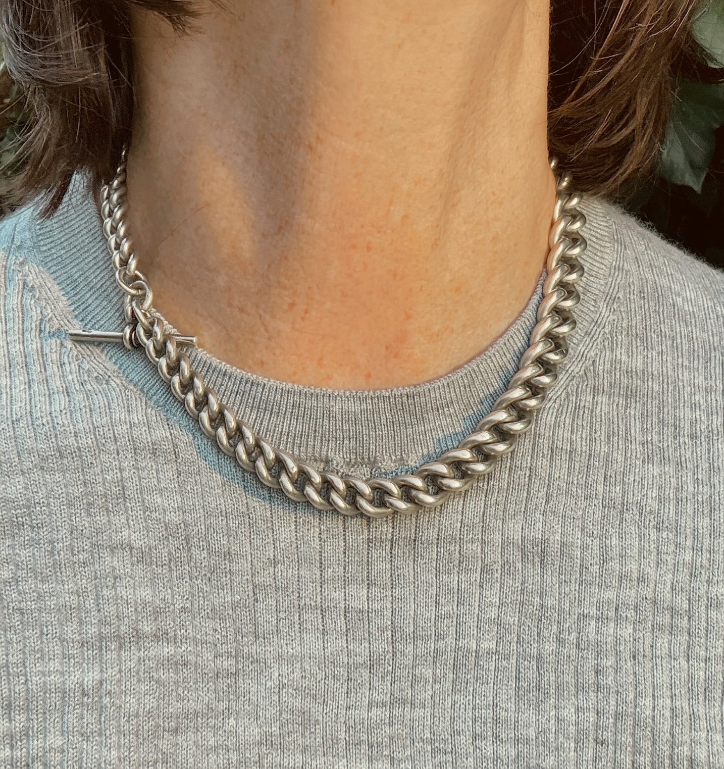 Chunky Graduated Antique Curb Watch Chain