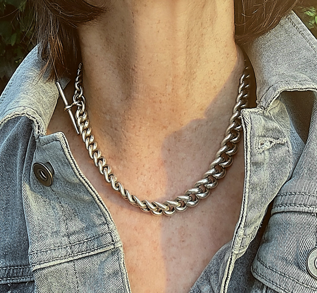 Chunky Graduated Antique Curb Watch Chain