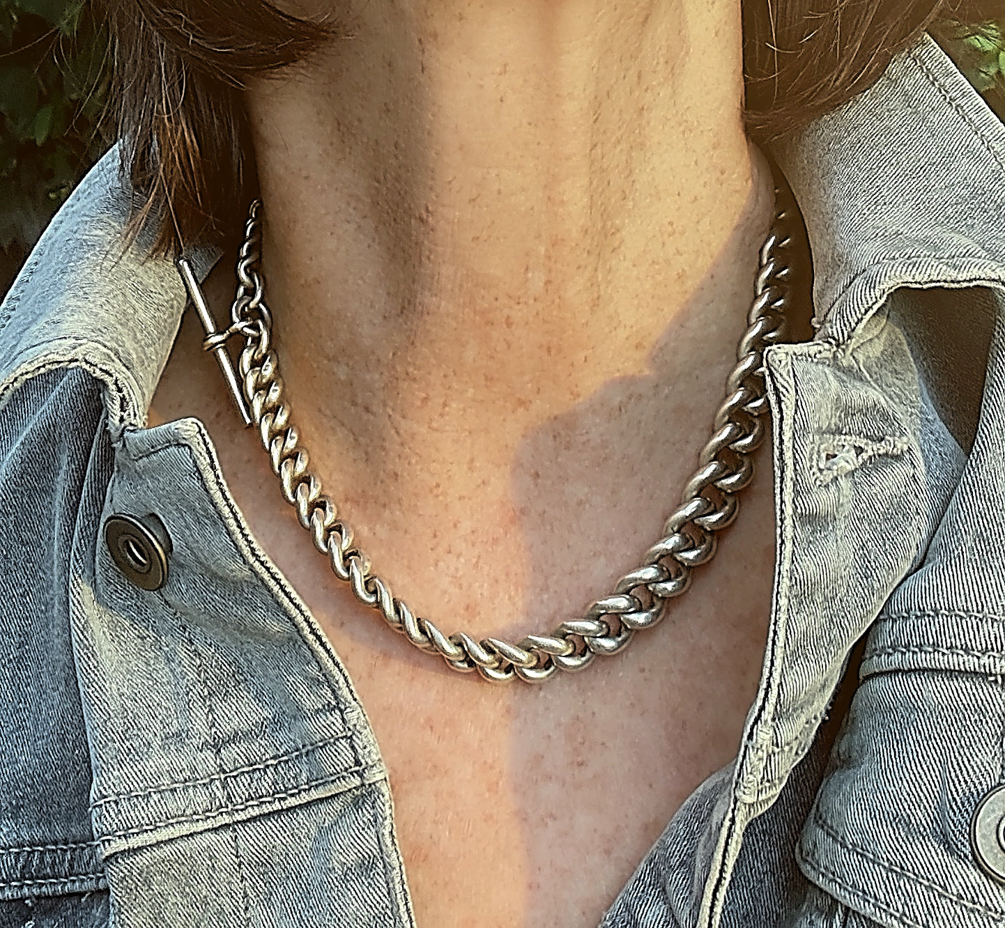 Chunky Graduated Antique Curb Watch Chain