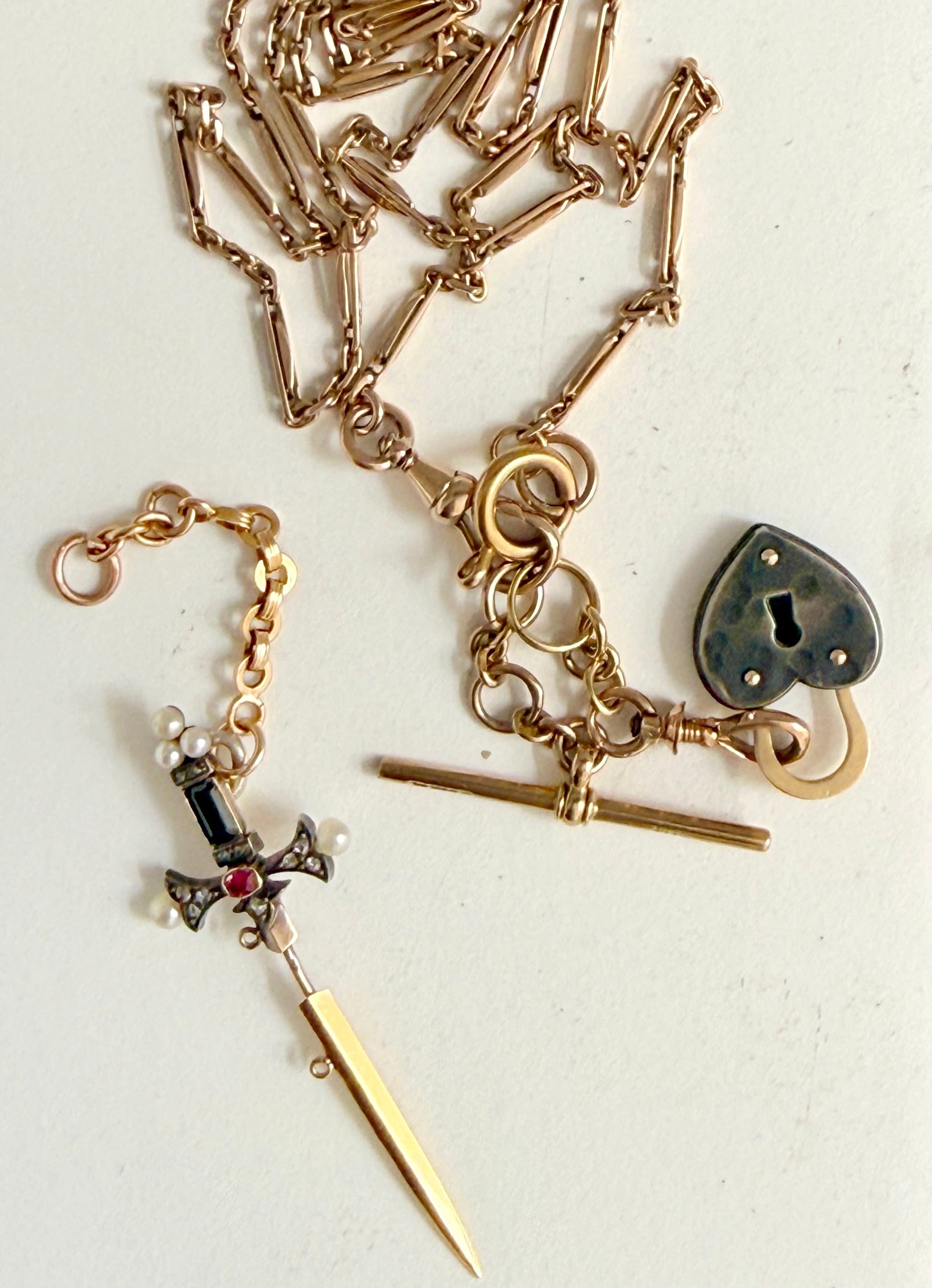 Antique 14k Fancy Link Chain