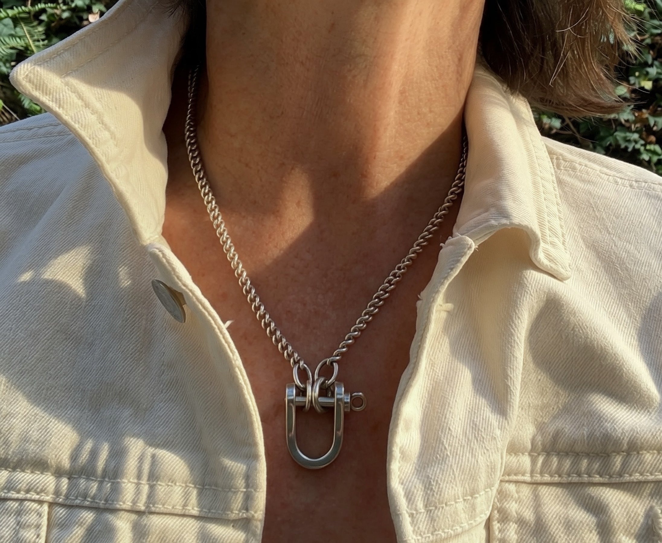 Vintage Tiffany & Co. Sterling Silver Curb Chain with Signed Shackle Closure