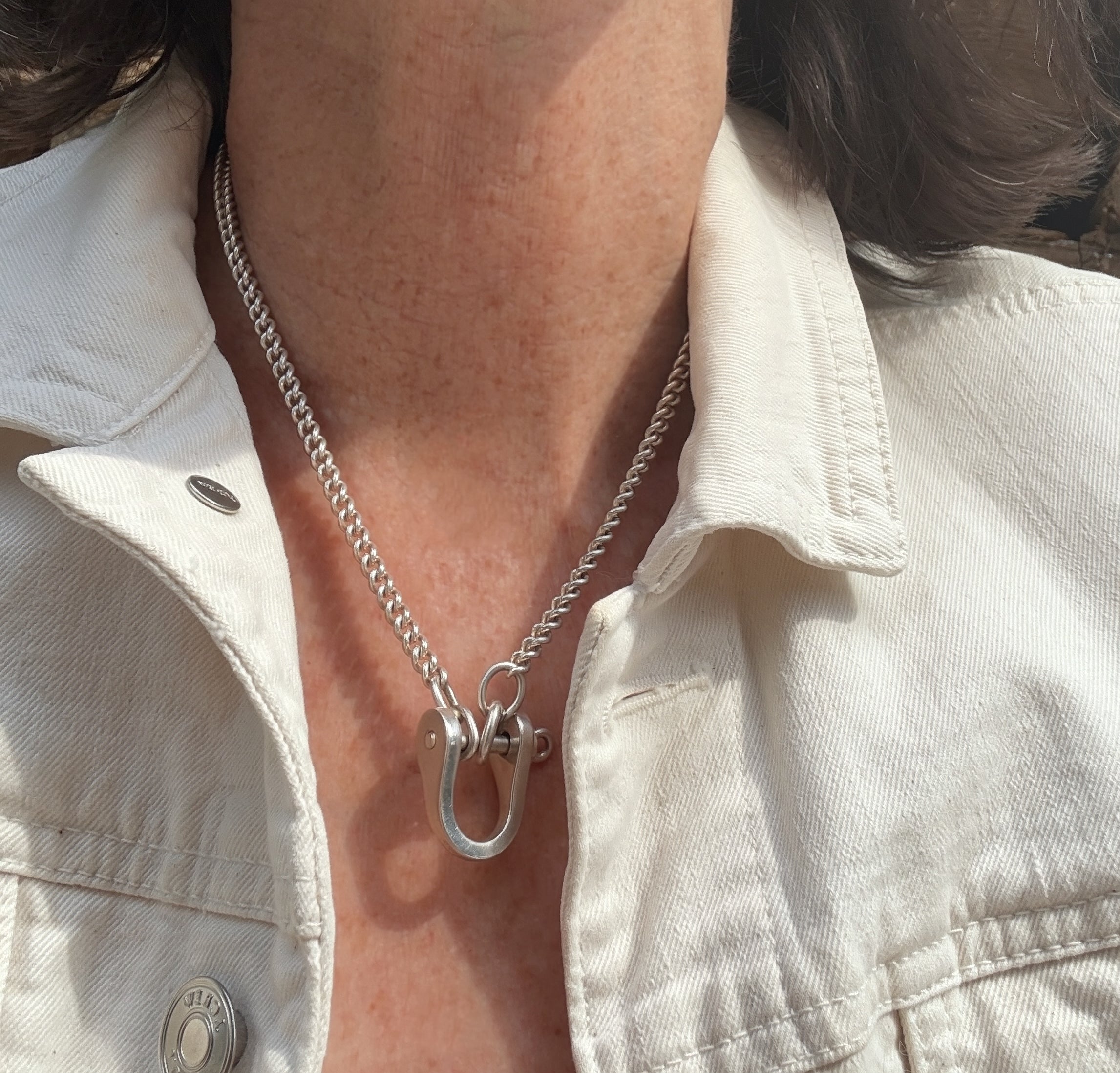 Vintage Tiffany & Co. Sterling Silver Curb Chain with Signed Shackle Closure