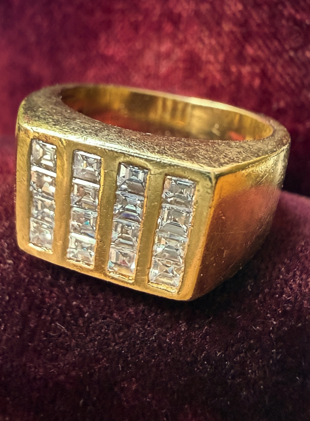 Vintage Signet Style Ring with Diamonds