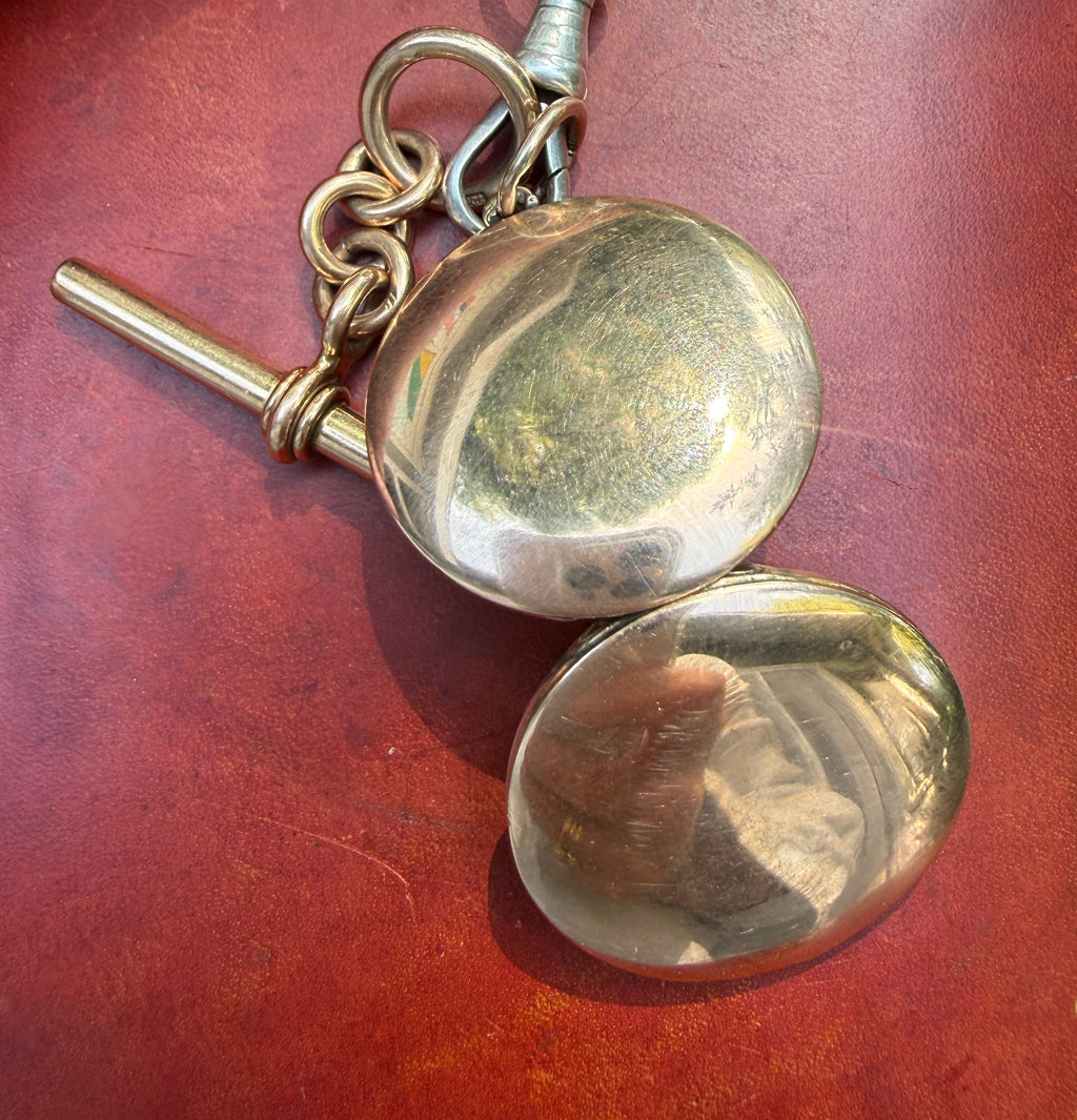 Antique 9k English Locket and T-bar Set