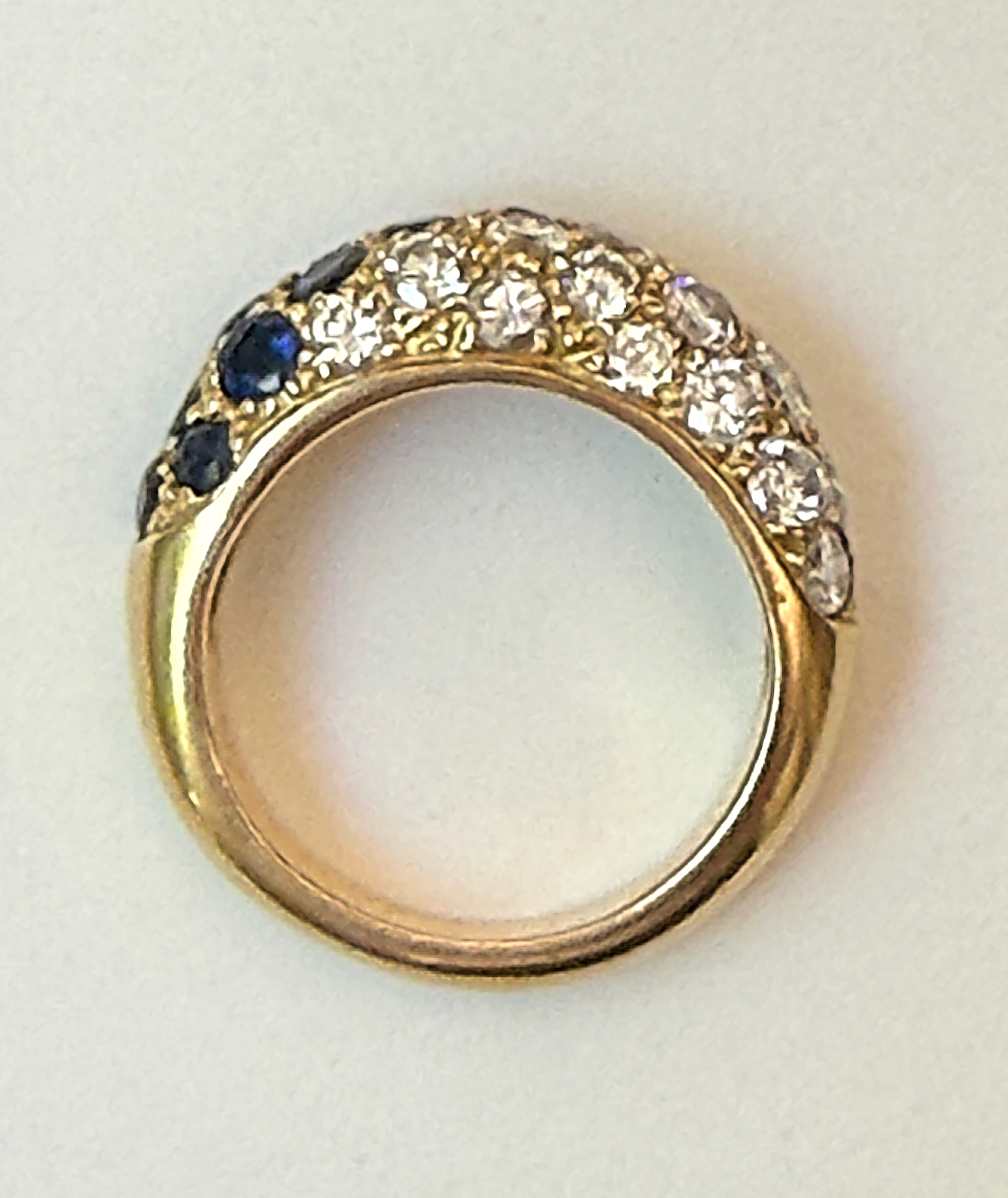 Vintage French Designer 18k Yellow Gold Pavé Donut Ring