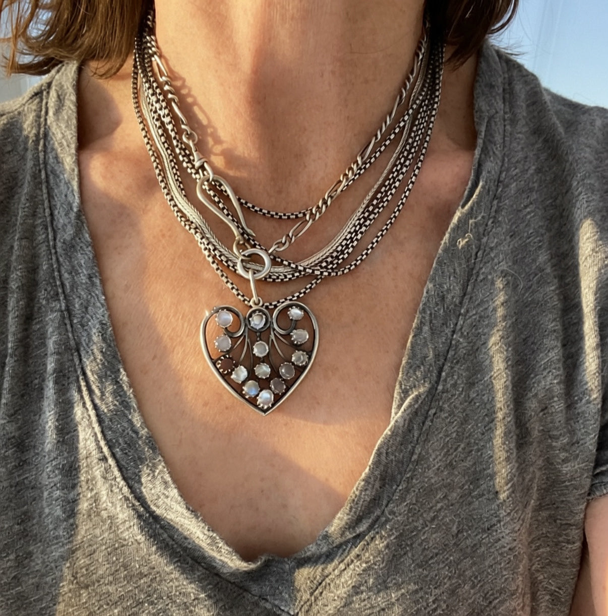 English Arts and Crafts Moonstone Pendant