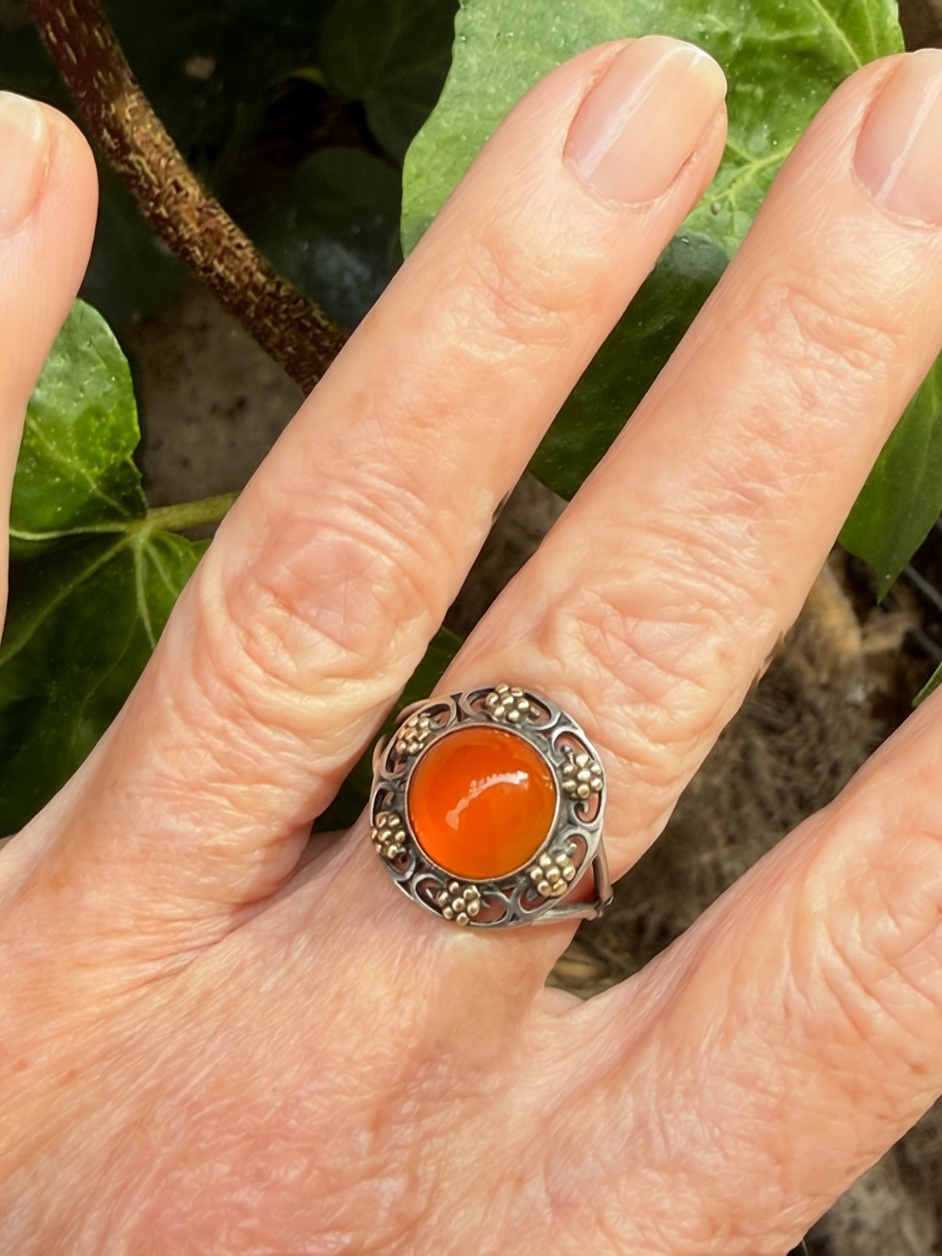 Antique English Carnelian Ring | Arts & Crafts Movement