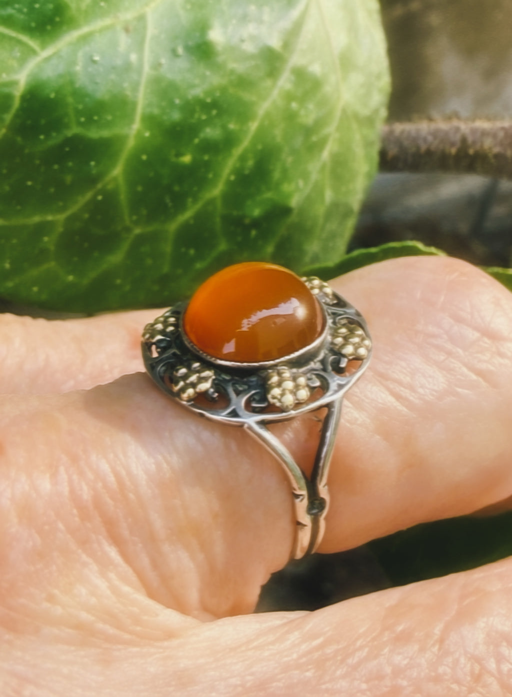 Antique English Carnelian Ring | Arts & Crafts Movement
