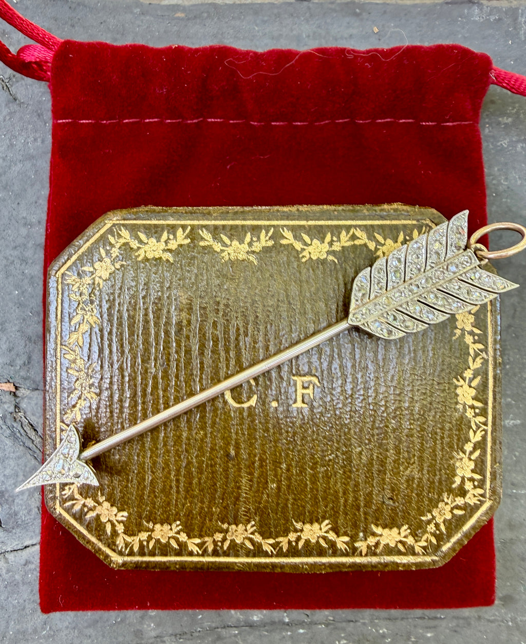 Antique Diamond Arrow Pendant