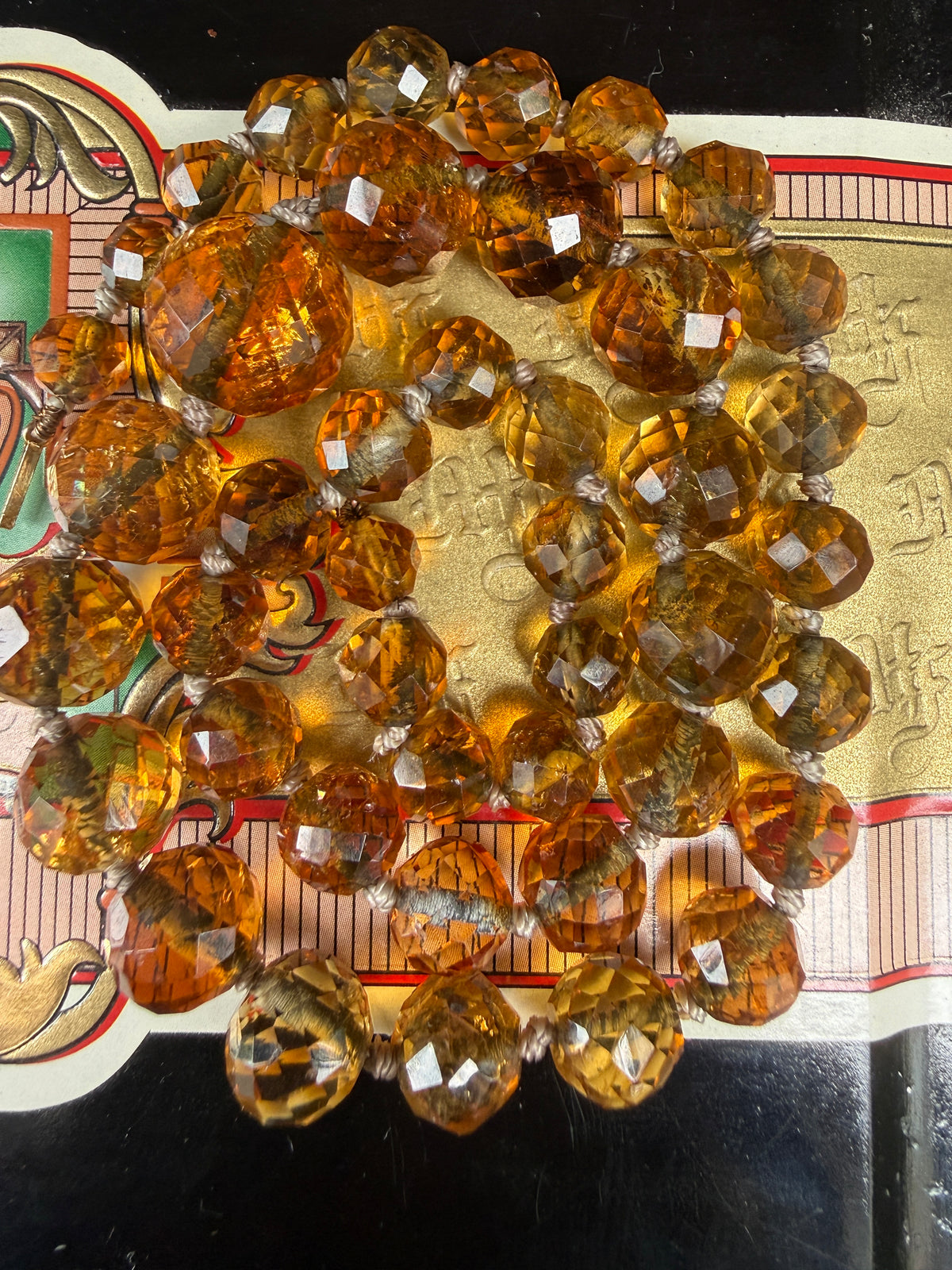 Antique Faceted Citrine Bead Necklace