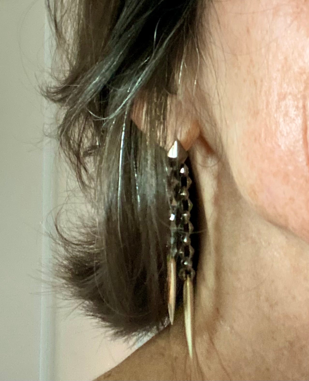 Vintage Stephen Webster Sterling Silver and 14k Chain Earrings