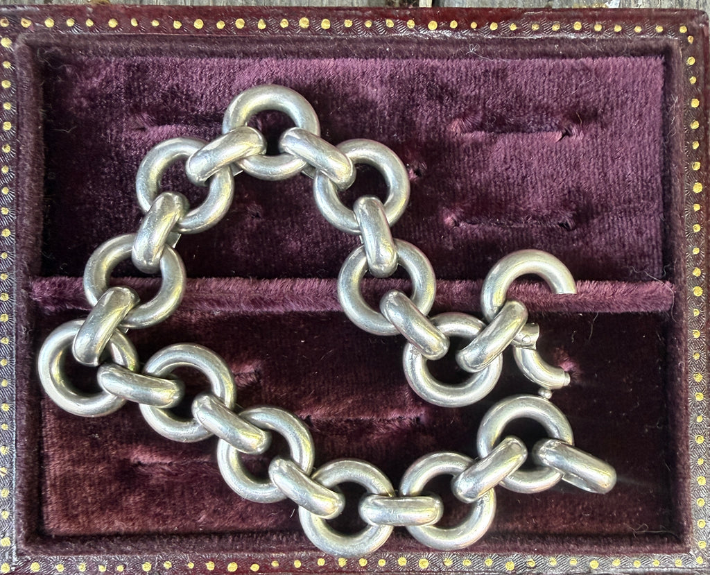 Mid-Century French Sterling Silver Bracelet
