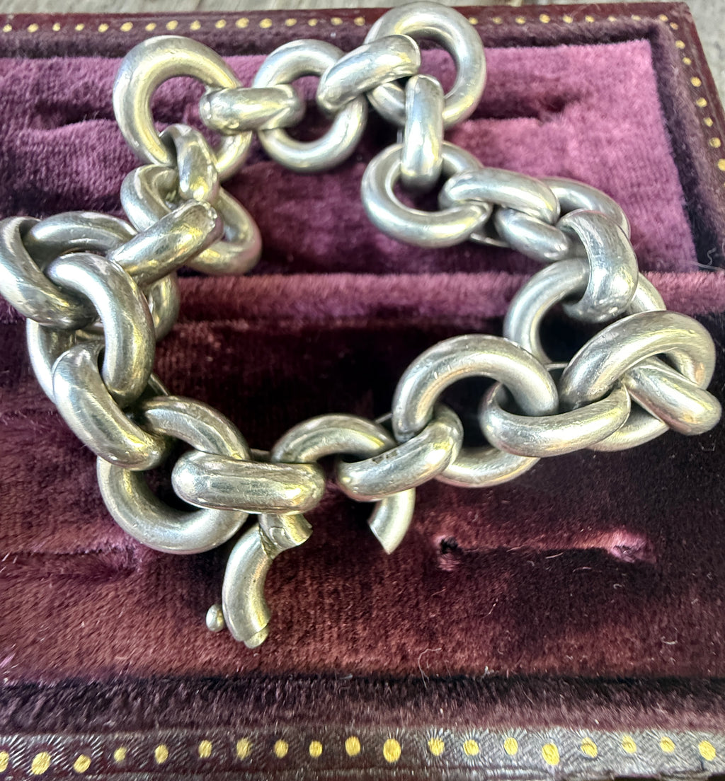 Mid-Century French Sterling Silver Bracelet