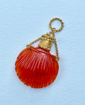 Antique Carved Carnelian Shell Scent Bottle Pendant