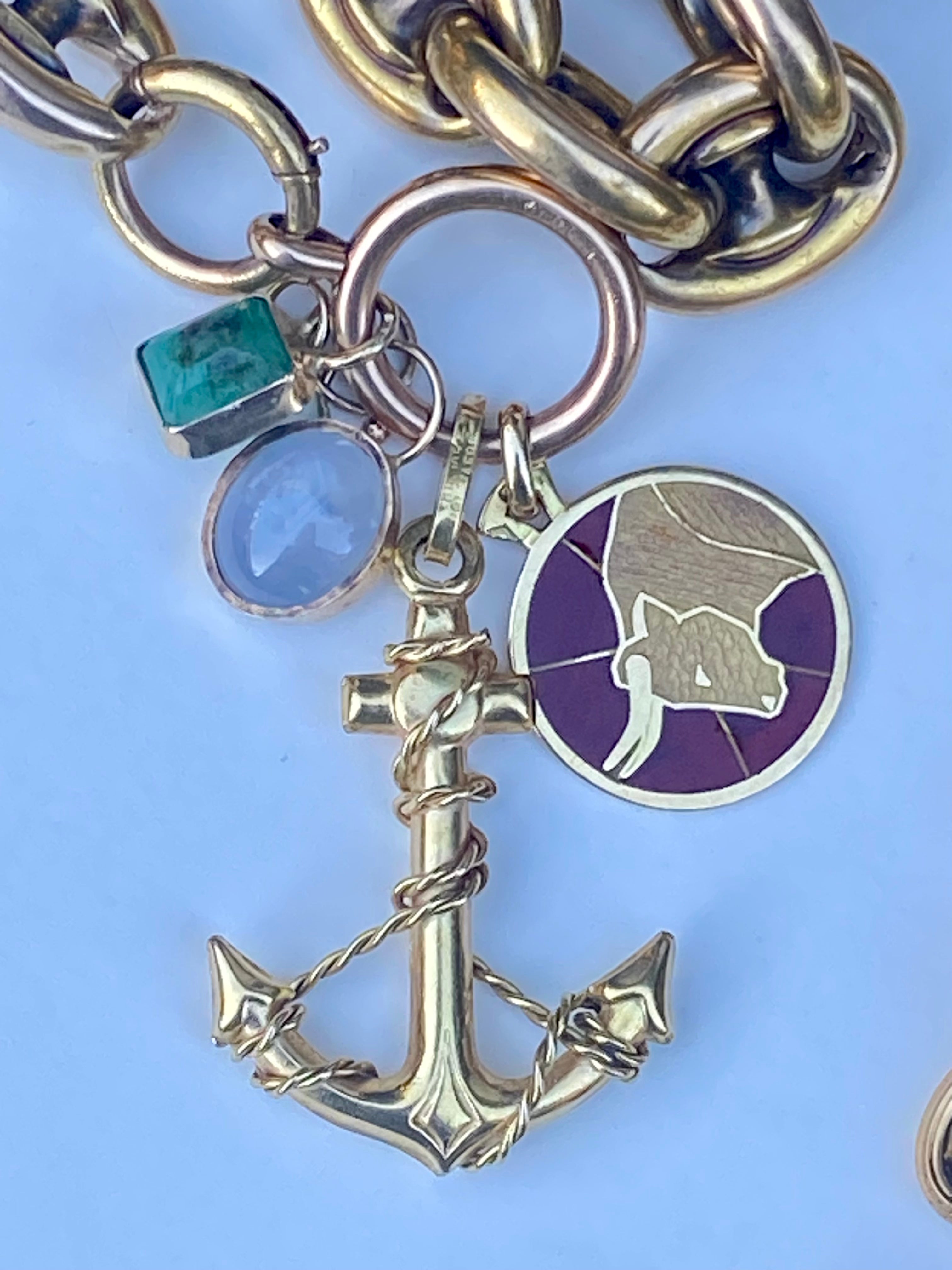 Arthus Bertrand 18k Gold Plique-à-Jour Taurus Zodiac Pendant