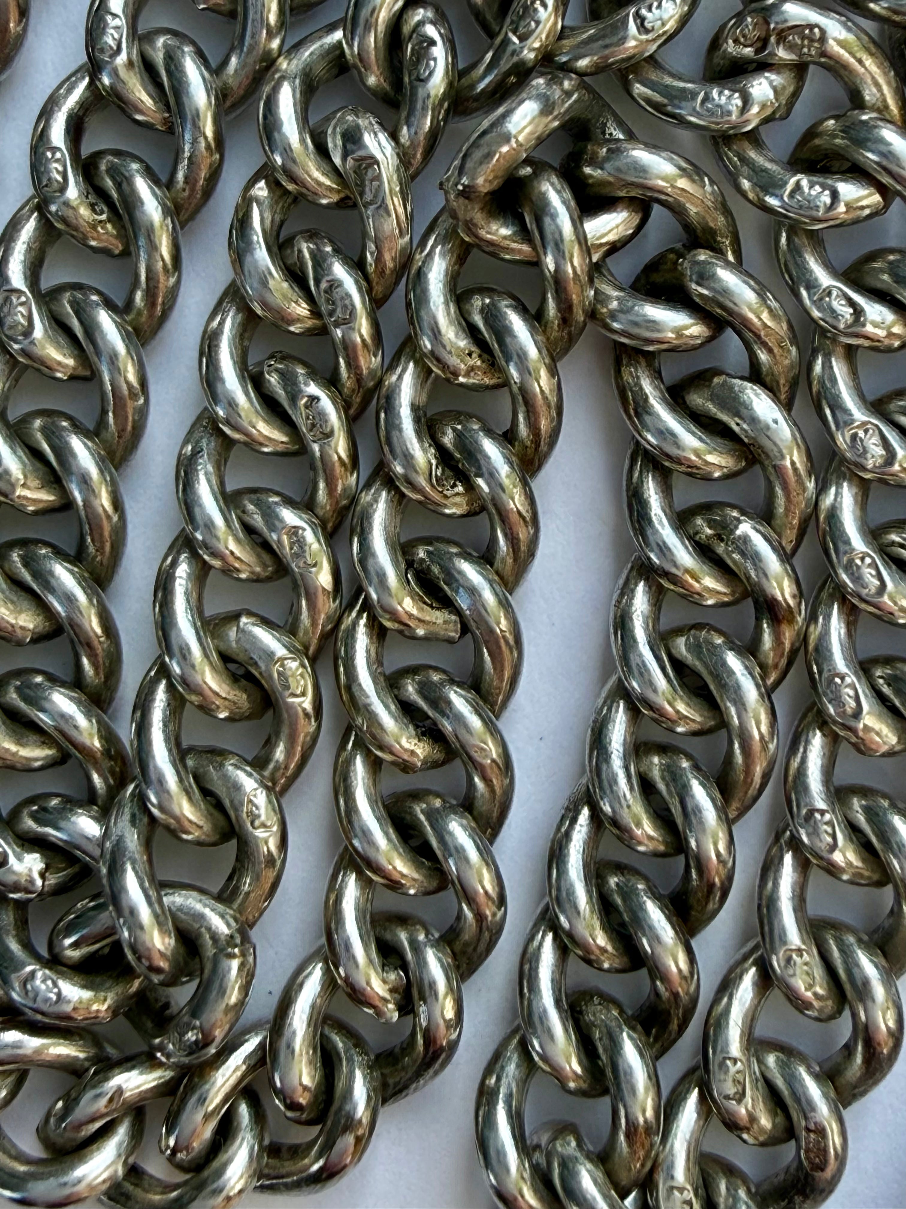 Antique Sterling Silver Albert Chain