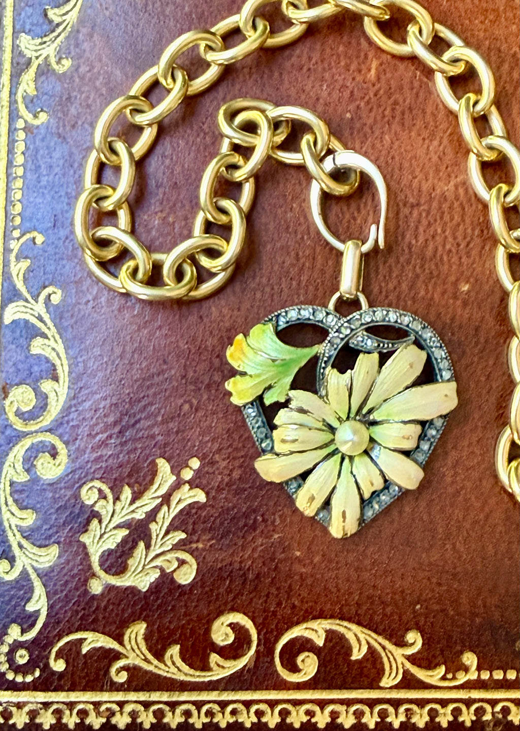 French Art Nouveau Daisy Heat Pendant