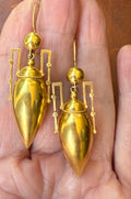 Antique Etruscan Revival 15k Urn Earrings