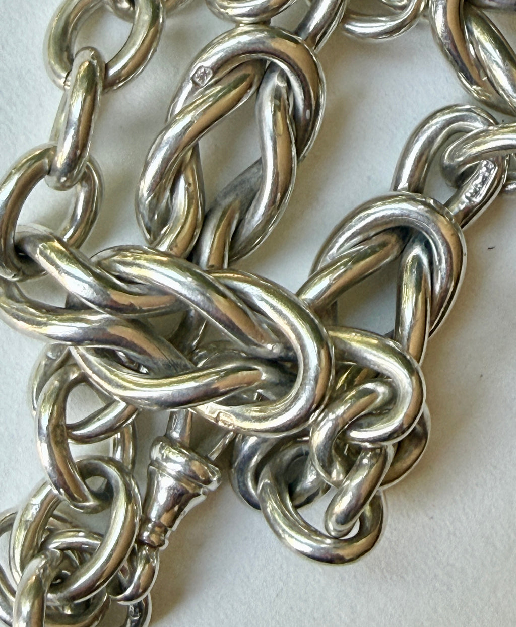 Sterling Silver Antique Nautical Link Necklace