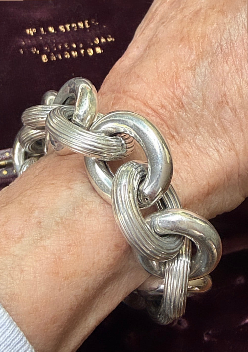Super Chunky Antique Sterling Silver Bracelet