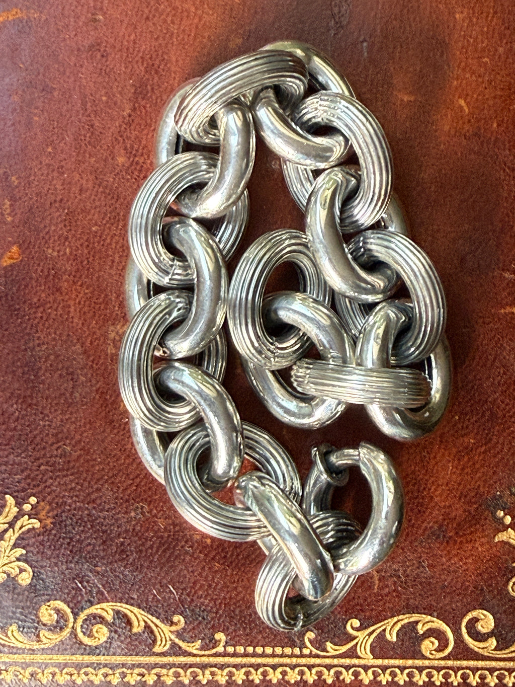 Super Chunky Antique Sterling Silver Bracelet
