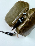 Antique Banded Agate Torpedo Earrings