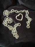 Vintage Tiffany Sterling Silver Cable Necklace with Open Heart Lock