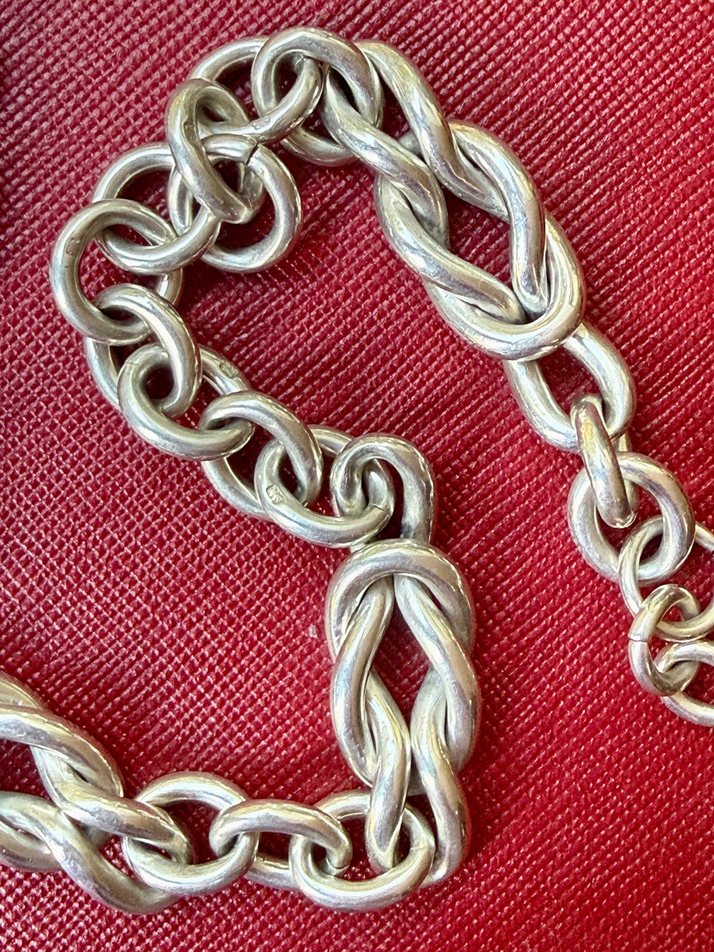 Sterling Silver Antique Nautical Link Necklace