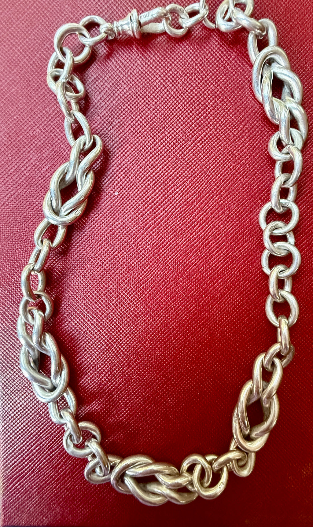 Sterling Silver Antique Nautical Link Necklace