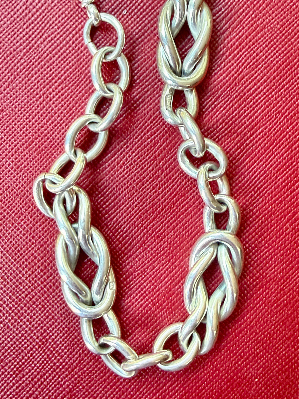 Sterling Silver Antique Nautical Link Necklace
