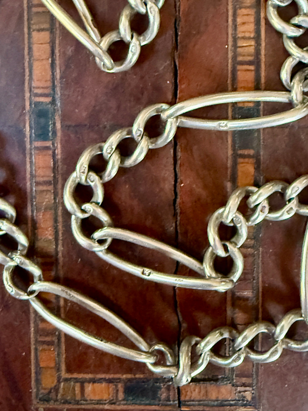 Antique Fancy Link Sterling Silver Chain