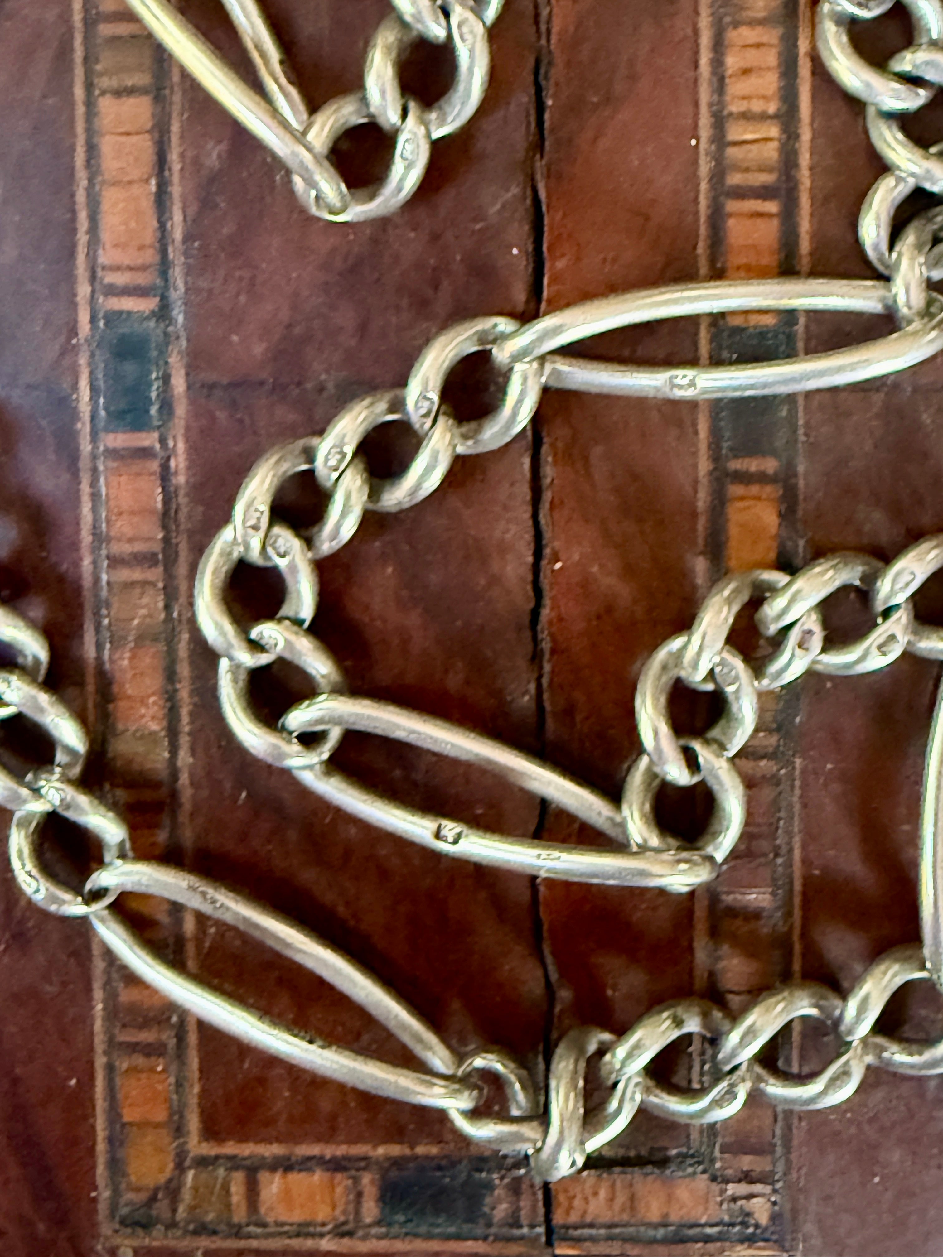 Antique Fancy Link Sterling Silver Chain