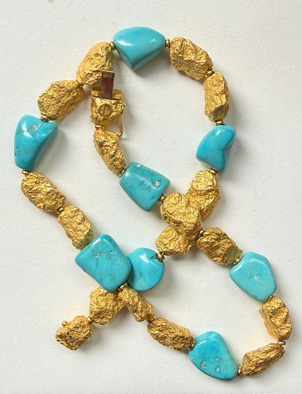 Vintage Roberto Coin 18k and Natural Turquoise Necklace