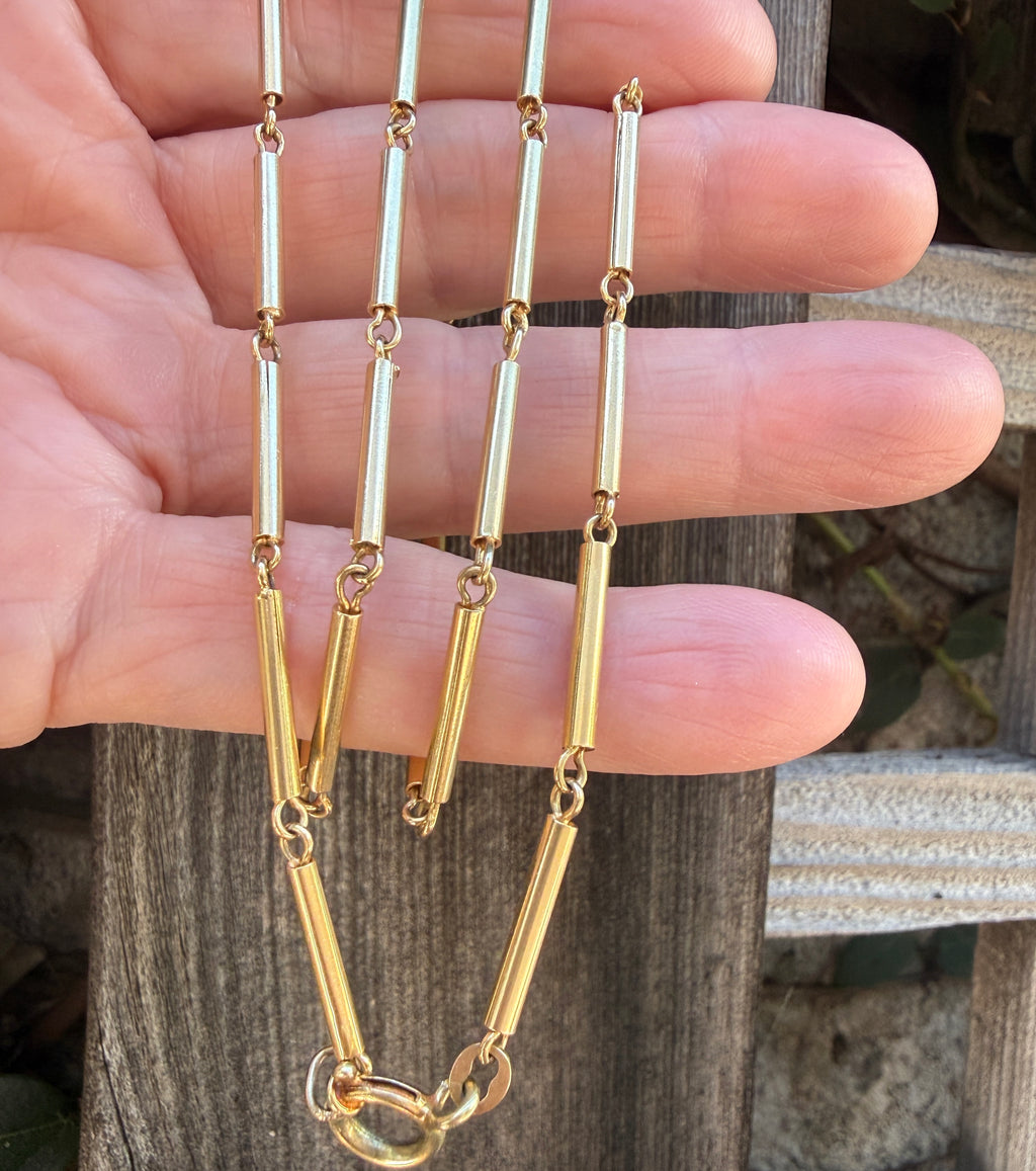 Vintage 18k Barrel Necklace
