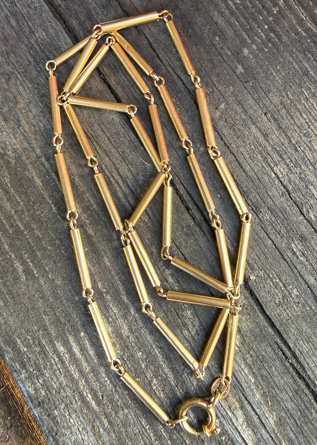 Vintage 18k Barrel Necklace