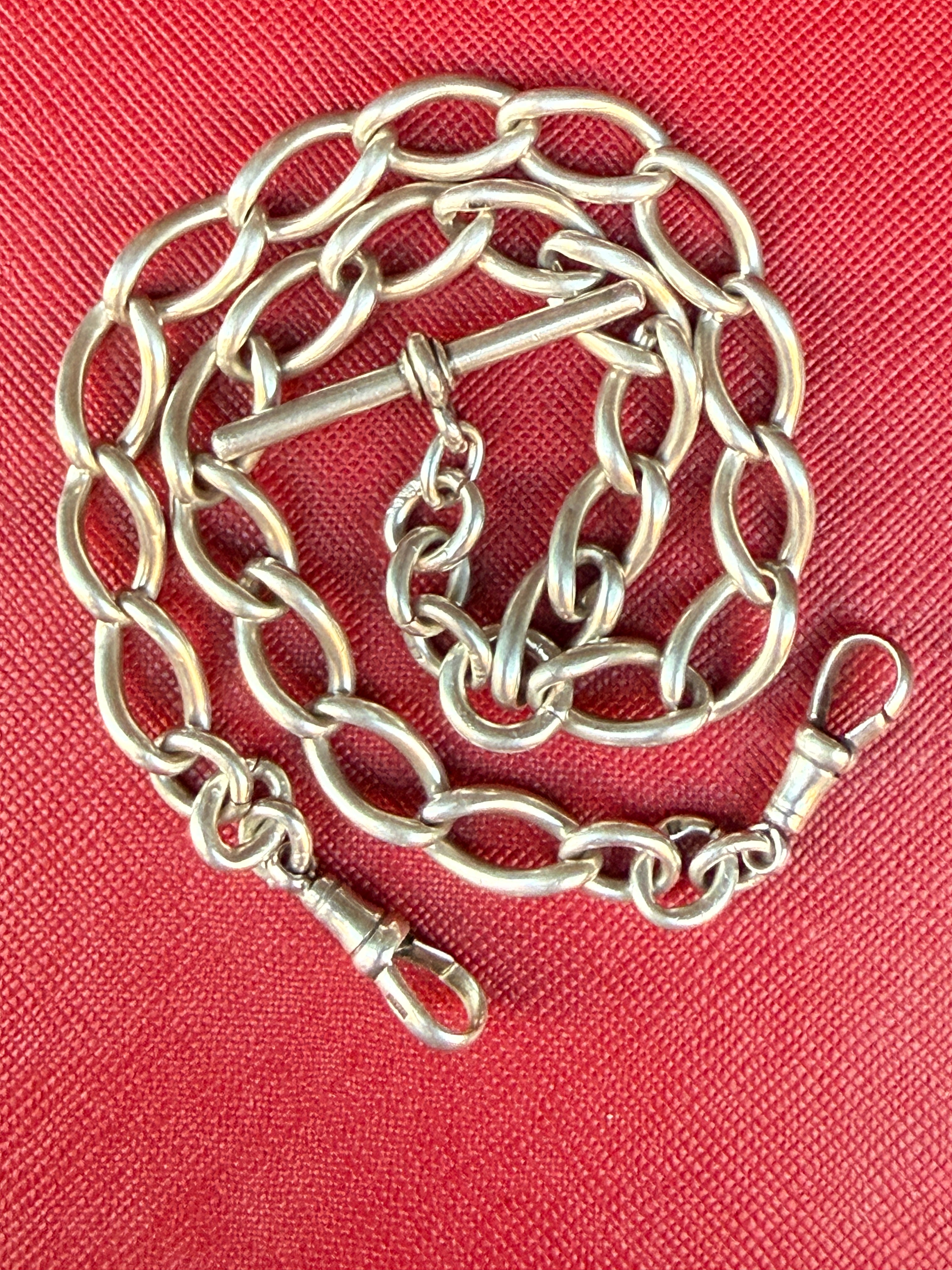 Sterling Silver Oval Link Watch Chain