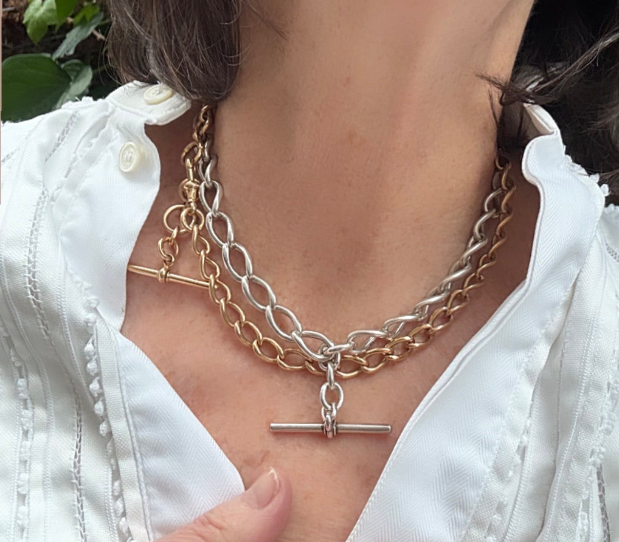 Sterling Silver Oval Link Watch Chain