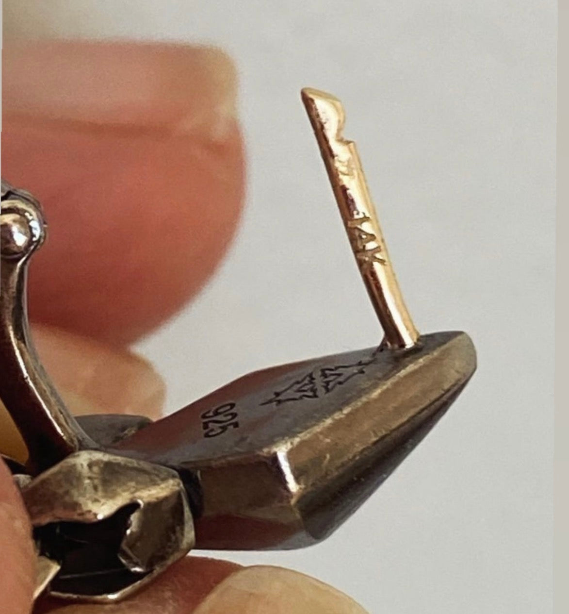 Vintage Stephen Webster Sterling Silver and 14k Chain Earrings