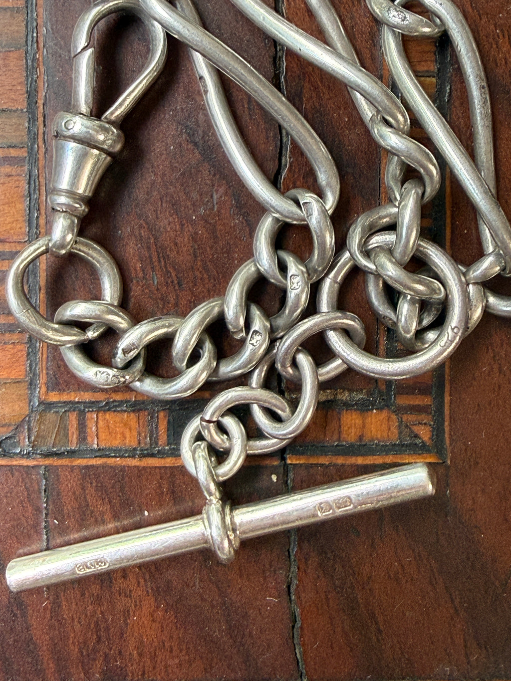 Antique Fancy Link Sterling Silver Chain