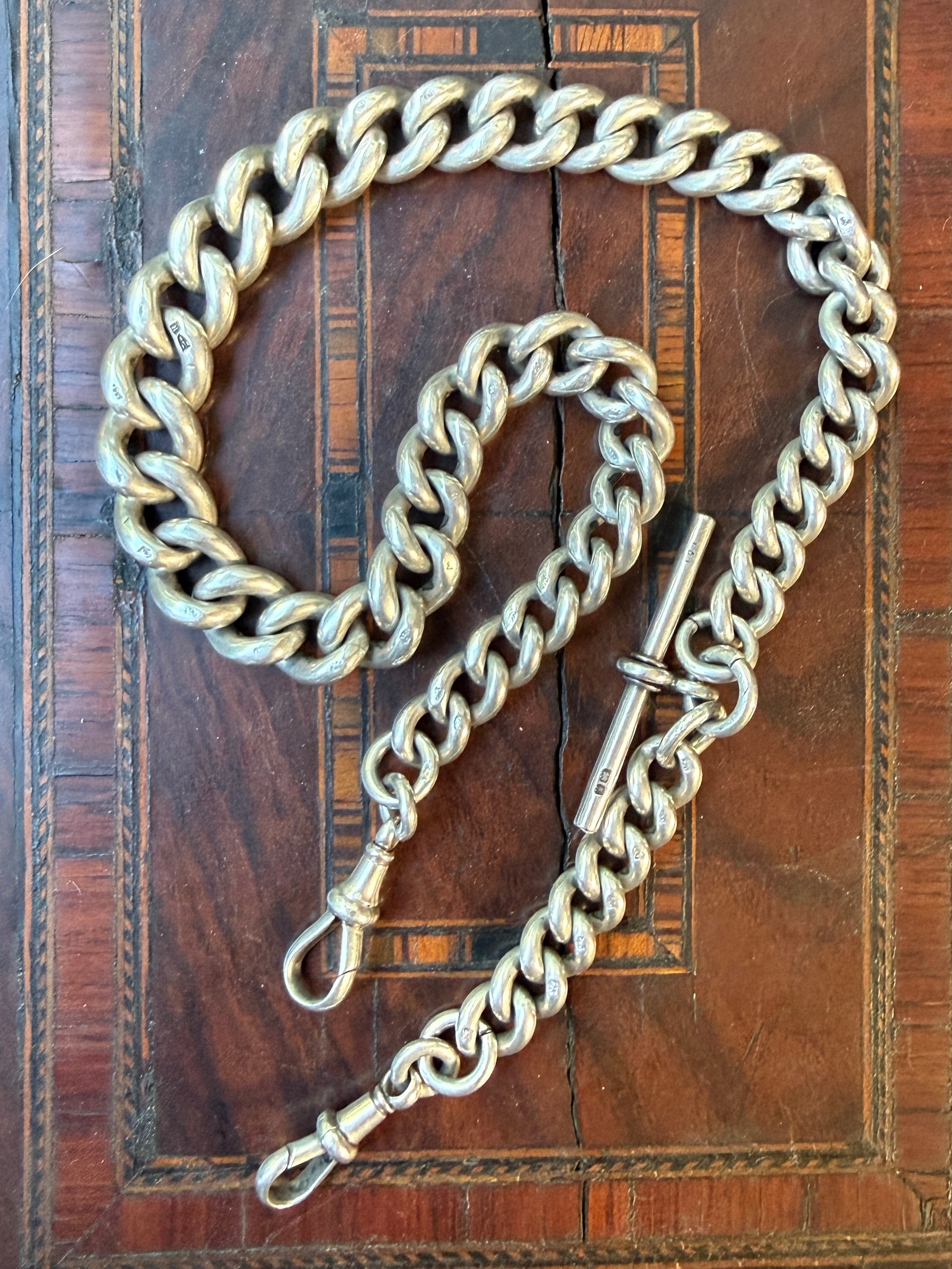 Chunky Graduated Antique Curb Watch Chain