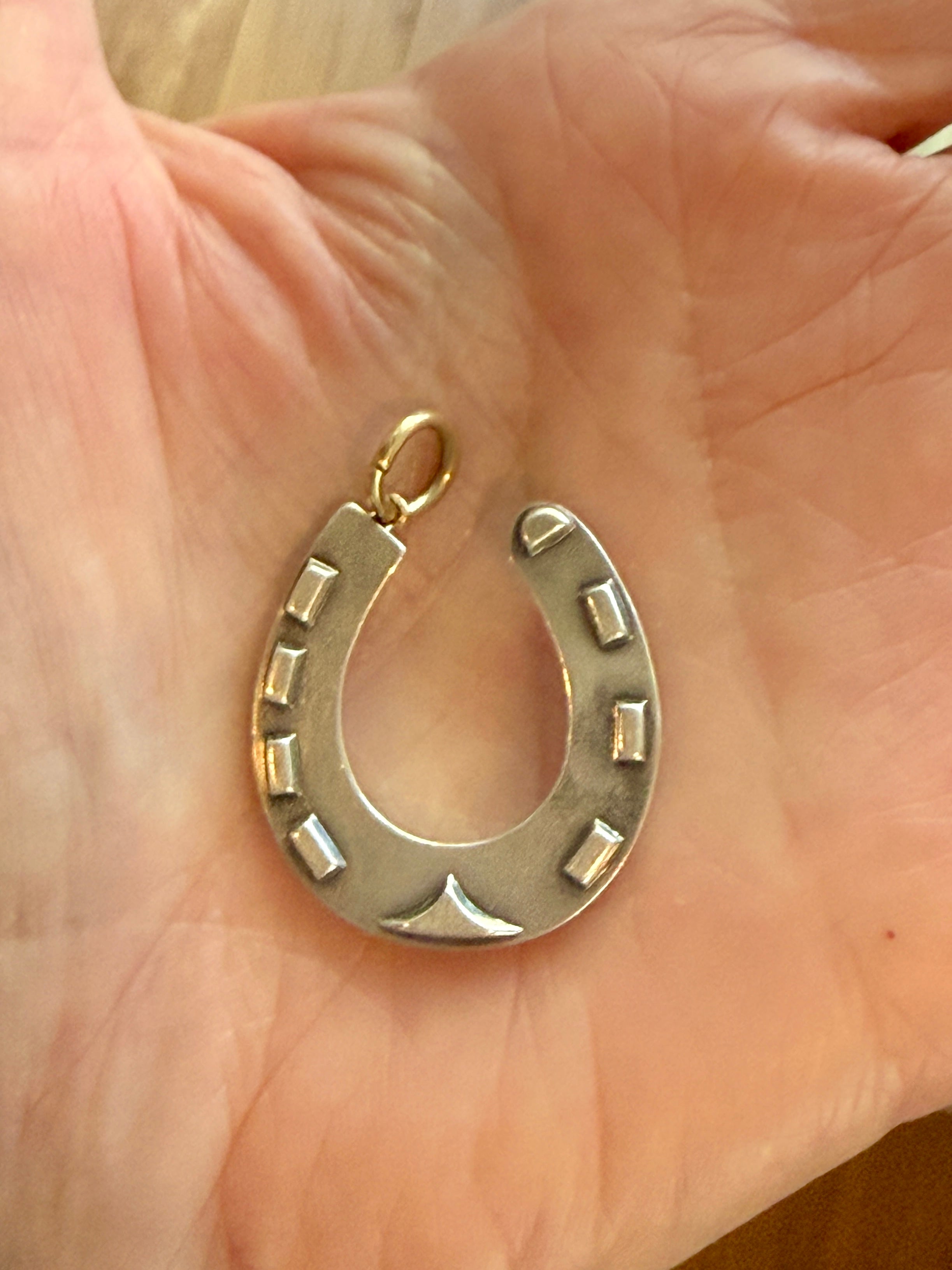Antique Horseshoe pendant with tbar