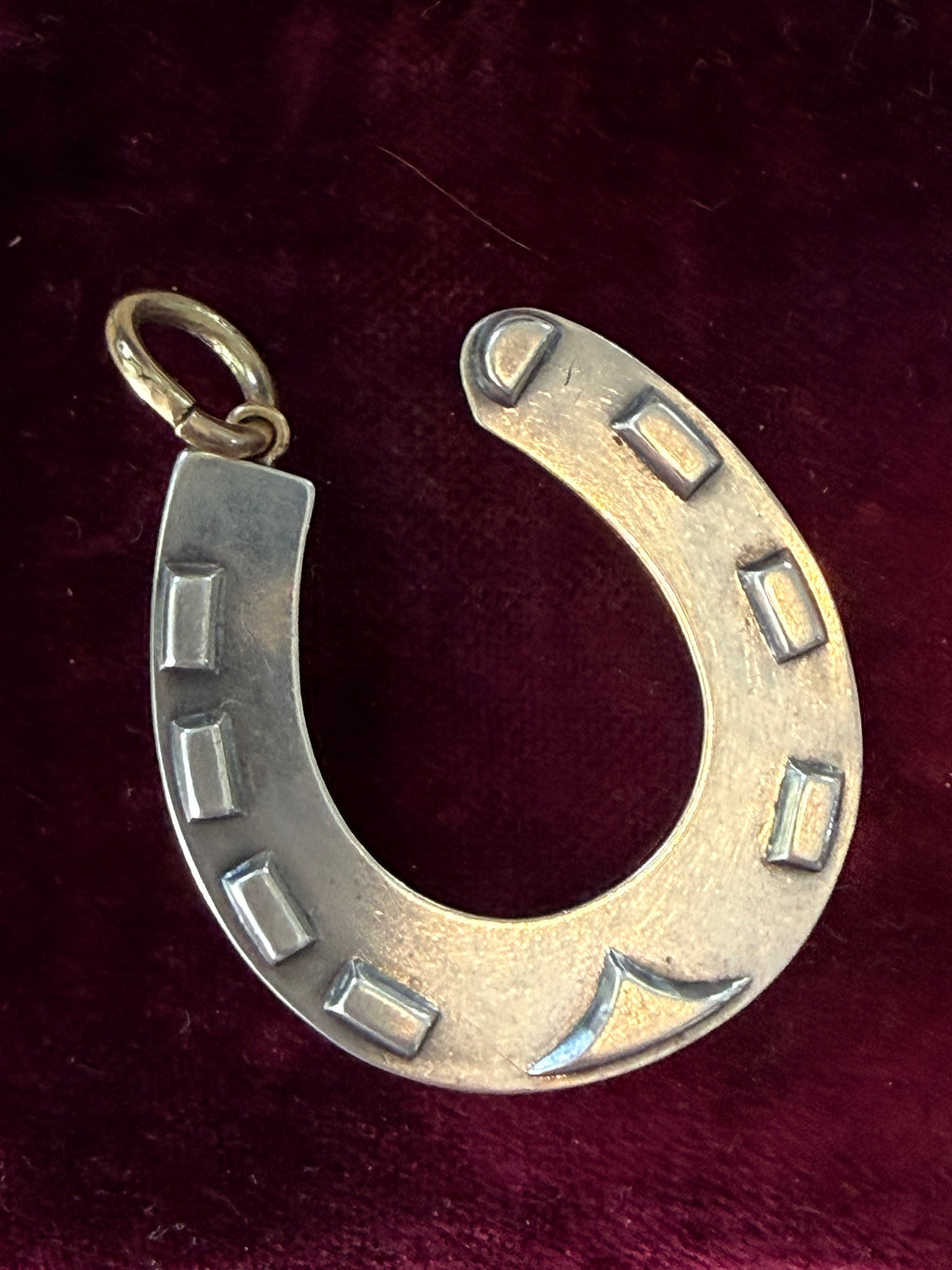 Antique Horseshoe pendant with tbar