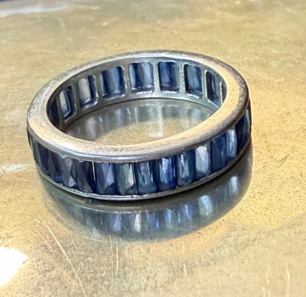 Vintage Sapphire and Platinum Eternity Ring