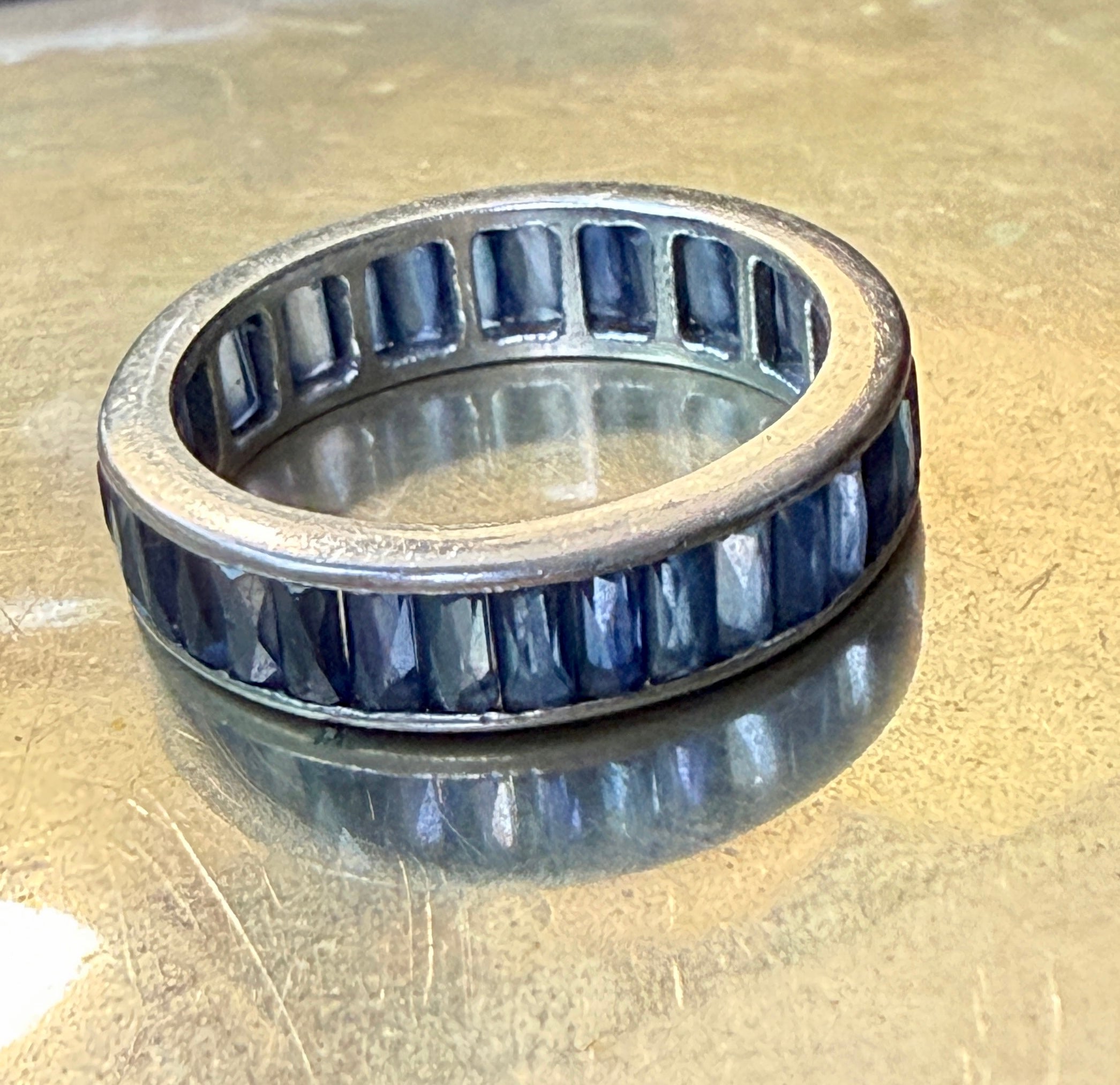 Vintage Sapphire and Platinum Eternity Ring