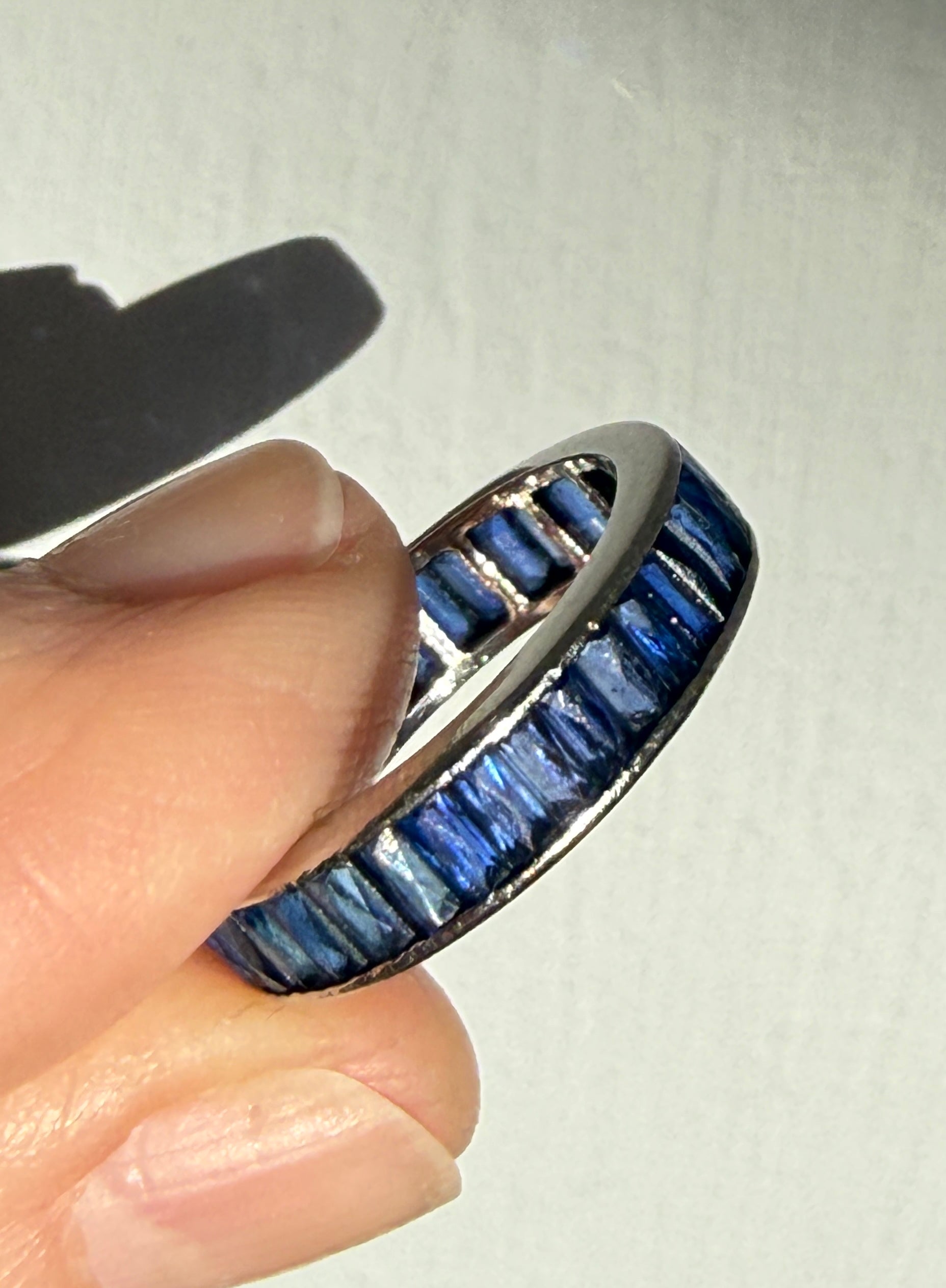 Vintage Sapphire and Platinum Eternity Ring