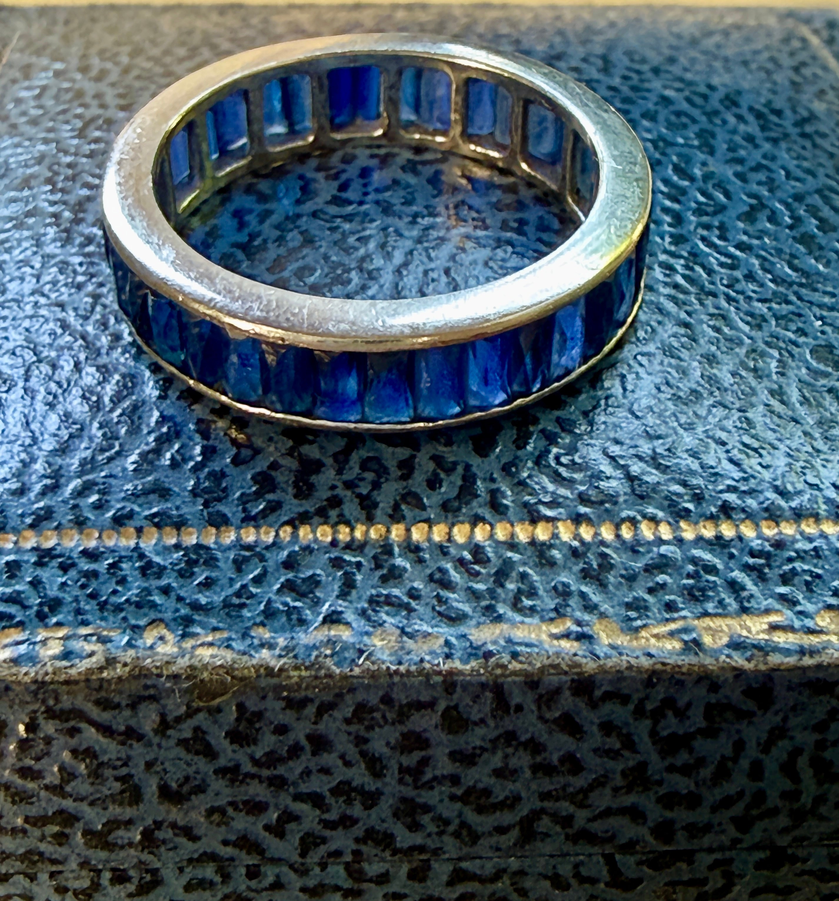 Vintage Sapphire and Platinum Eternity Ring