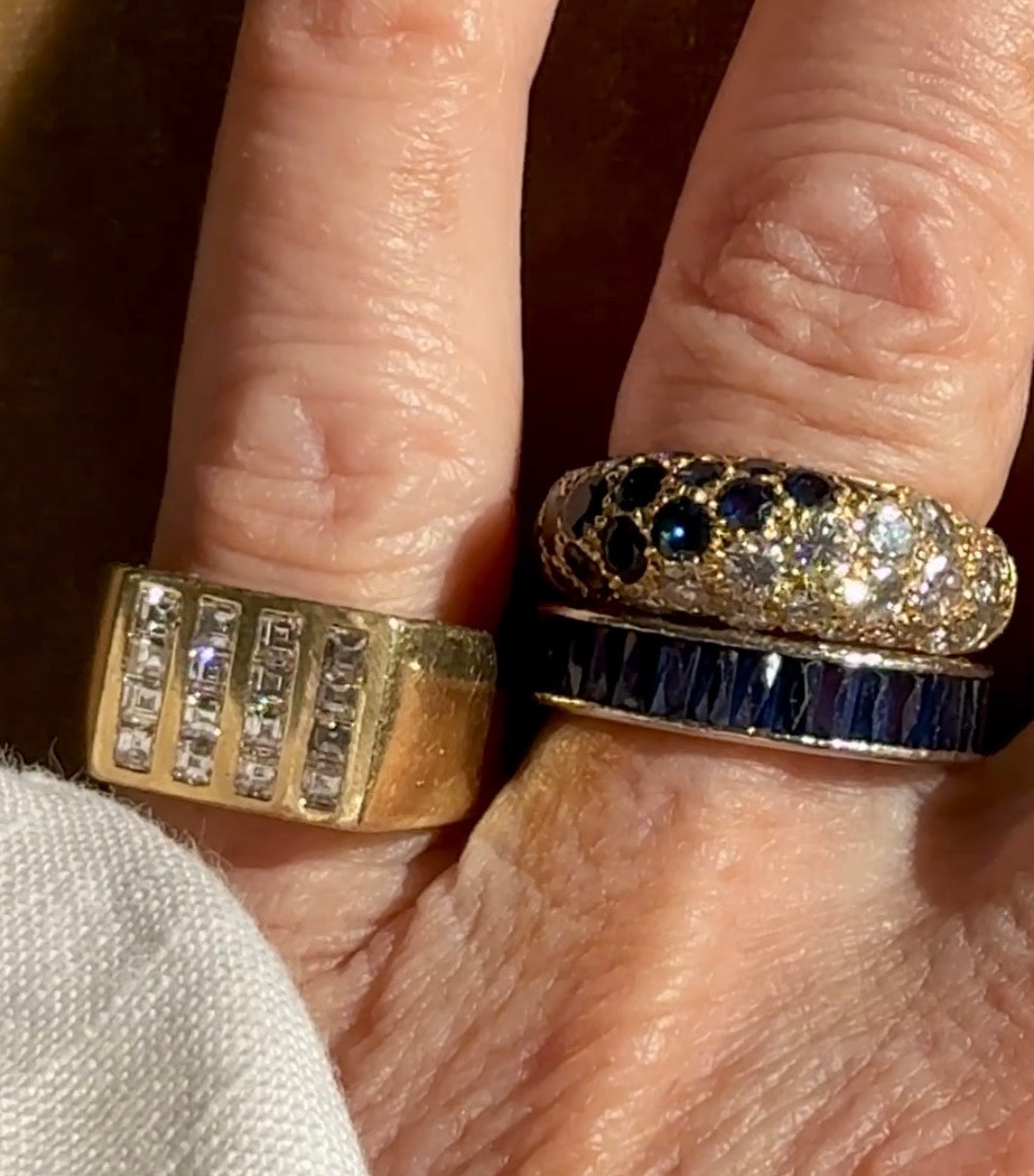 Vintage Signet Style Ring with Diamonds