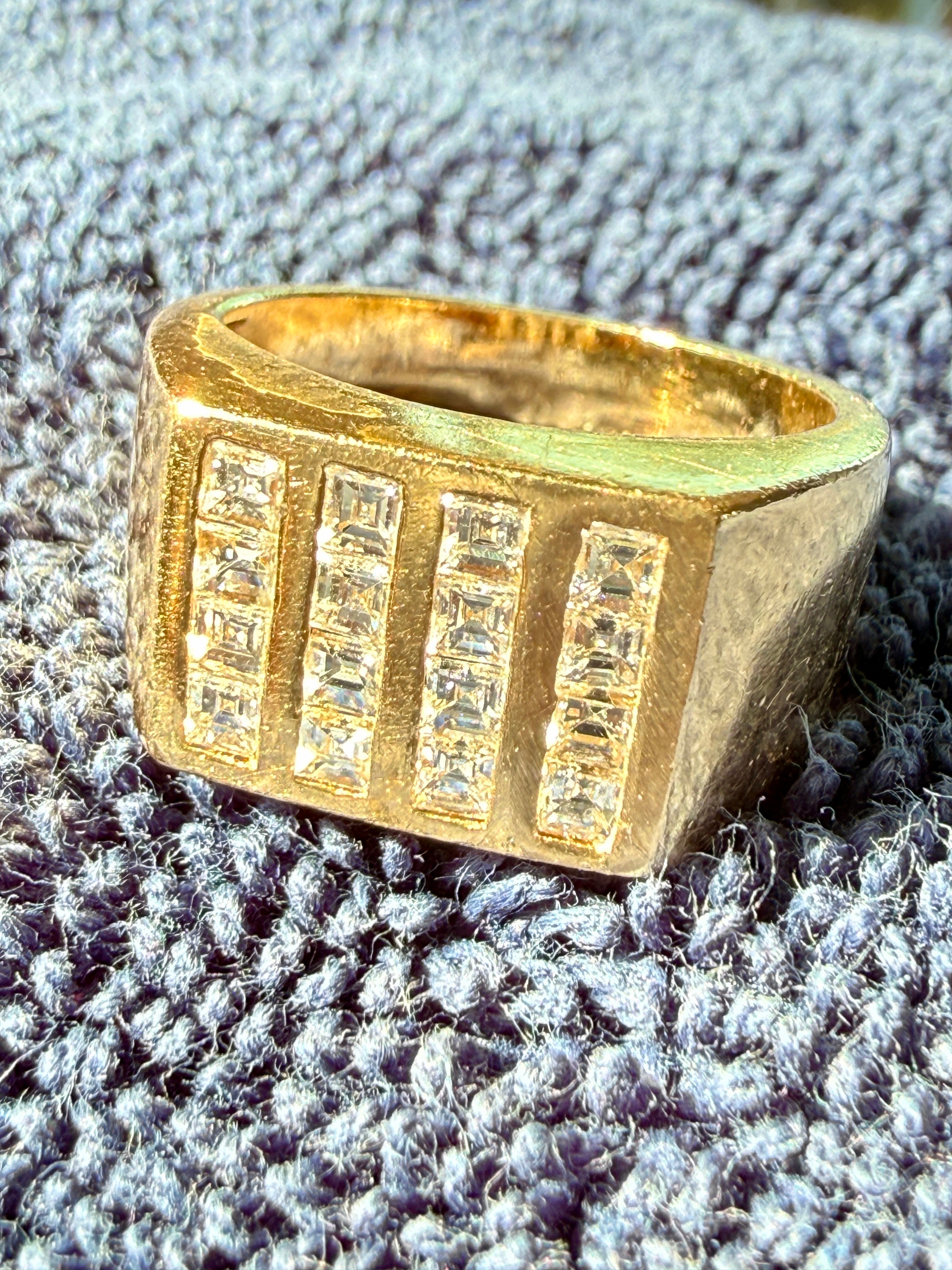 Vintage Signet Style Ring with Diamonds