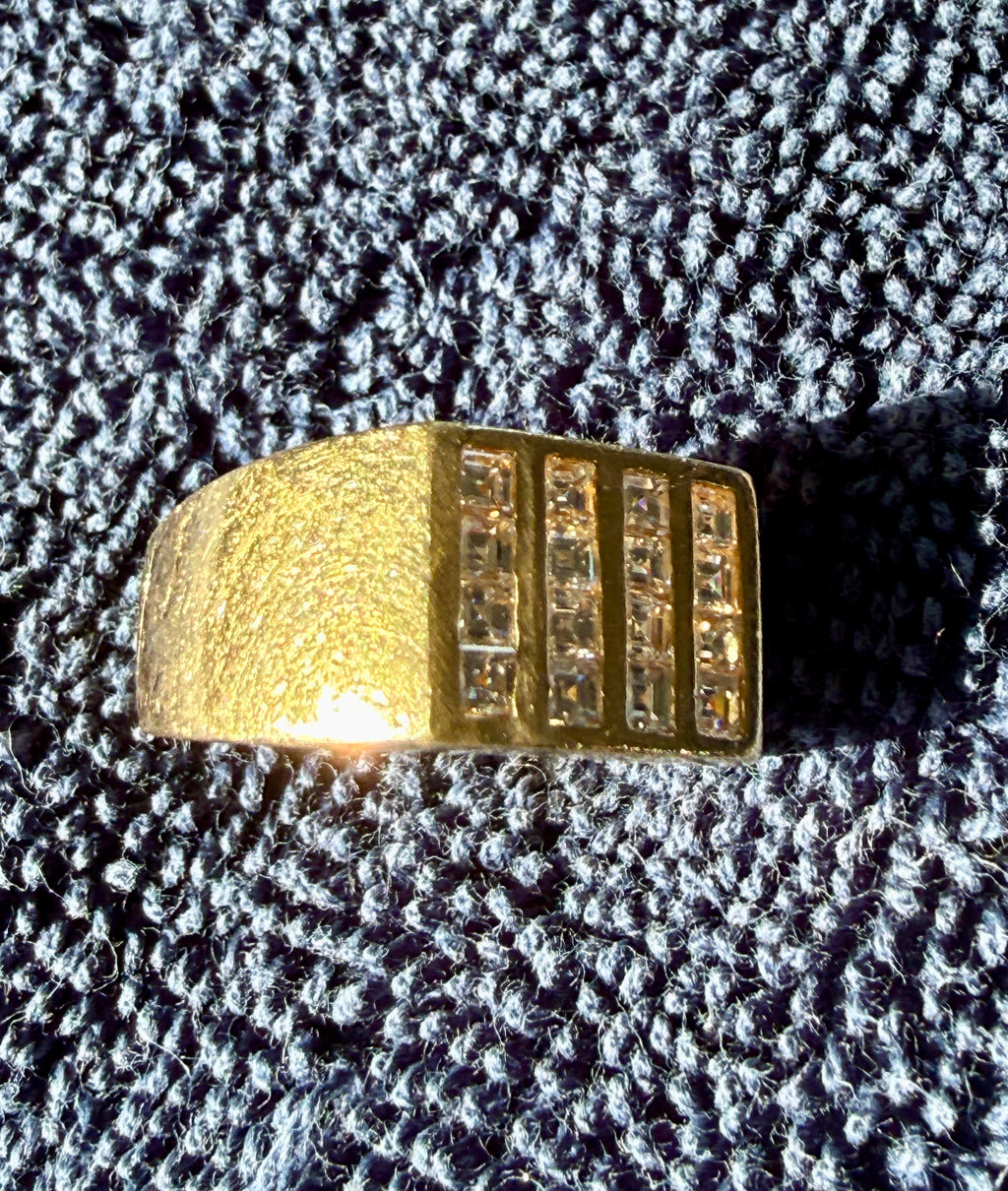 Vintage Signet Style Ring with Diamonds